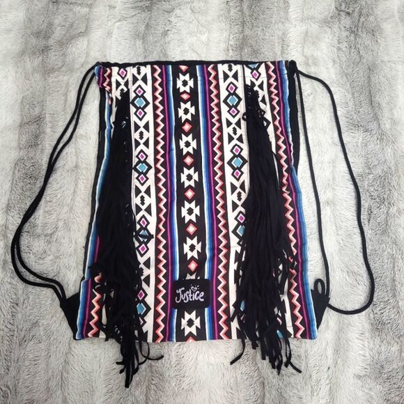 Justice black drawstring backpack - Picture 1 of 4